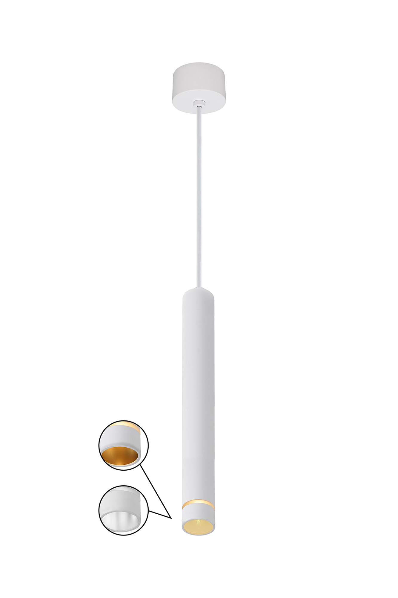 M8878  Split 6.5cm Pendant, 1 Light 35mm GU10 (GU11) (Not Included), White